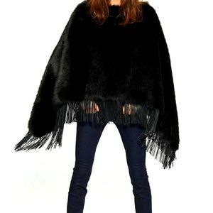 Philanthropy Faux Fur Pancho